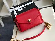 Chanel red gold hardware flap bag  - 1