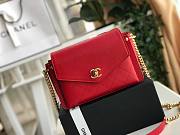 Chanel red gold hardware flap bag  - 3