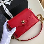 Chanel red gold hardware flap bag  - 4