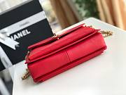 Chanel red gold hardware flap bag  - 5