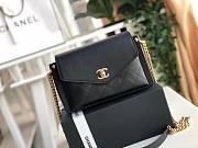 Chanel black gold hardware flap bag - 3