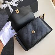 Chanel black gold hardware flap bag - 5