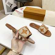 LV slippers Raffia Brown - 4