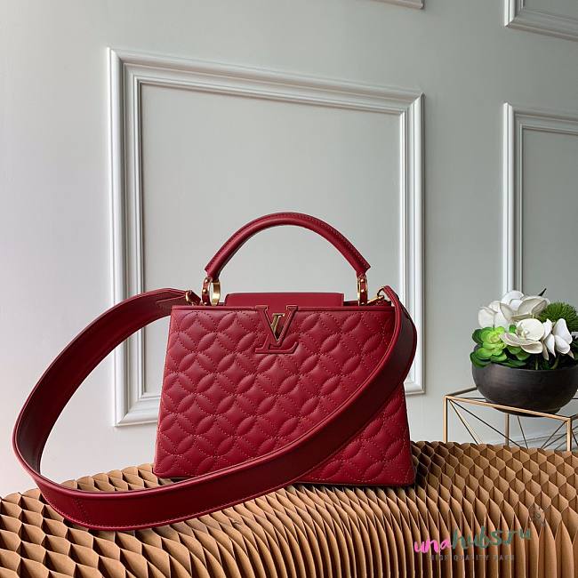 Louis Vuitton Quilting Capucines PM Red 27cm - 1