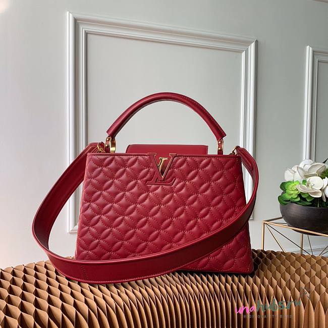 Louis Vuitton Quilting Capucines PM Red 31cm - 1