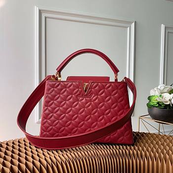 Louis Vuitton Quilting Capucines PM Red 31cm