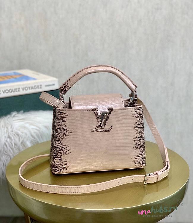 Louis Vuitton Capucines Mini Pink Lizard Leather 21cm - 1