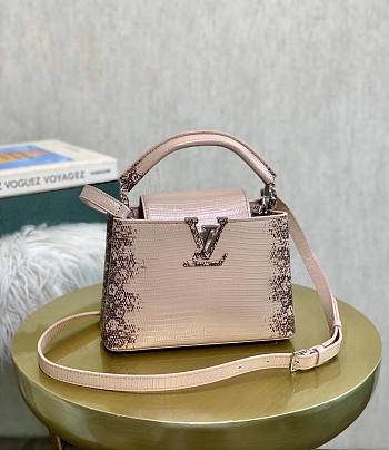 Louis Vuitton Capucines Mini Pink Lizard Leather 21cm