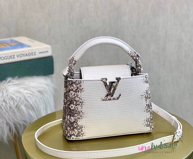 Louis Vuitton Capucines Mini White Lizard Leather 21cm - 1