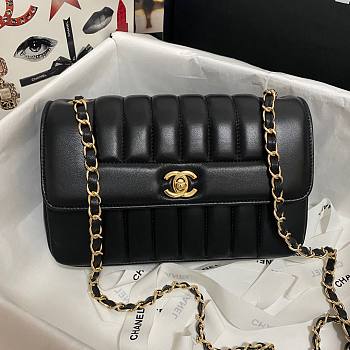 Chanel Calfskin & Vintage Metal Small Flap Bag Black AS1499