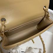 Chanel Calfskin & Vintage Metal Small Flap Bag Beige AS1499 - 3