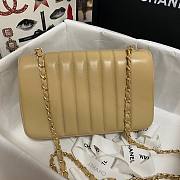 Chanel Calfskin & Vintage Metal Small Flap Bag Beige AS1499 - 4