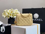 Chanel Lambskin & Gold-Tone Small Metal Flap Bag Yellow 13cm - 5