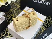 Chanel Lambskin & Gold-Tone Small Metal Flap Bag Yellow 13cm - 4