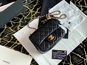 Chanel Lambskin & Gold-Tone Small Metal Flap Bag Black 13cm - 4