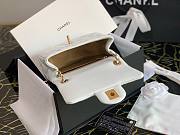 Chanel Lambskin & Gold-Tone Small Metal Flap Bag White 13cm - 4