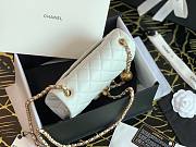 Chanel Lambskin & Gold-Tone Small Metal Flap Bag White 20cm - 2