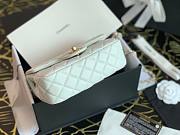 Chanel Lambskin & Gold-Tone Small Metal Flap Bag White 20cm - 3