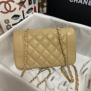 Chanel flap calfskin bag beige As1488 - 4