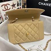 Chanel flap calfskin bag beige As1488 - 6