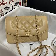 Chanel flap calfskin bag beige As1488 - 5