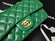 Chanel classic flap caviar leather bag gold hardware green 25cm - 6