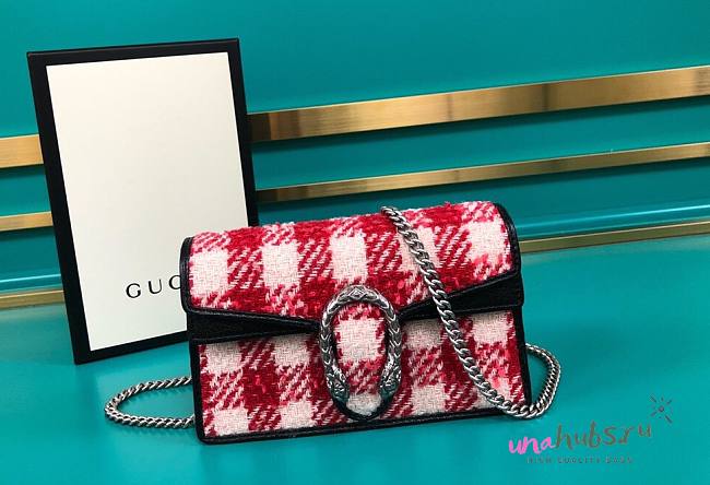 Gucci Dionysus Check Tweed Super Mini Bag 476432 - 1