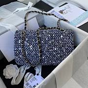 Chanel flap bag sequen blue 25cm AO112 - 2