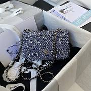 Chanel flap bag sequen blue 20cm AO112 - 1