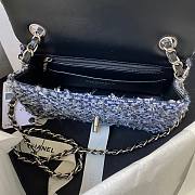 Chanel flap bag sequen blue 20cm AO112 - 6