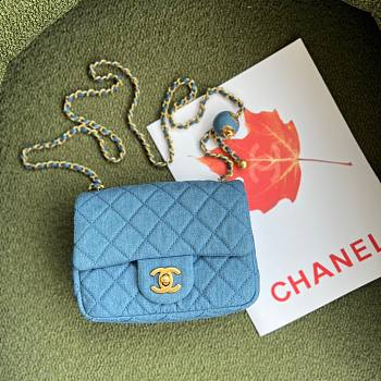 Chanel flapbag denim mini 17cm