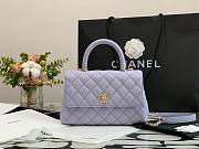 Chanel coco handle mini purple caviar leather  - 2