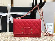 Chanel Woc CC caviar leather red 19cm - 1