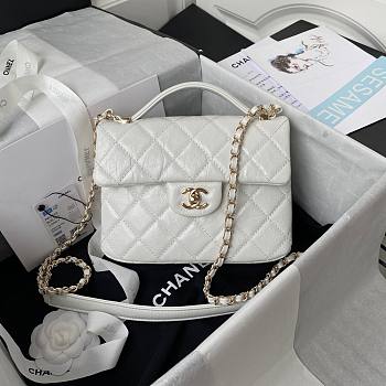 Chanel mini flap bag new white AS2892