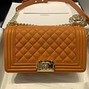 Chanel boy caviar leather yellow 25cm - 4