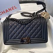 Chanel boy caviar leather all black 25cm - 2