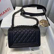 Chanel boy caviar leather all black small 20cm - 4