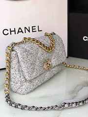 CHANEL 19 Handbag Tweeds Grey AS1160 26cm - 3