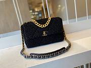 Chanel tweed black flap bag 30cm - 3