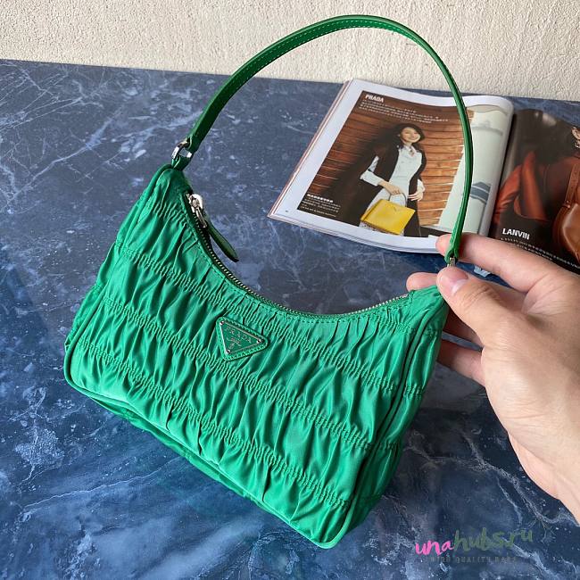 Prada Nylon And Saffiano Leather Mini Bag Green 1NE204 - 1