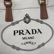 Prada linen blend and leather tote bag BG356  - 2