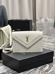 YSL Gaby Satchel Quilted Lambskin in White - 1