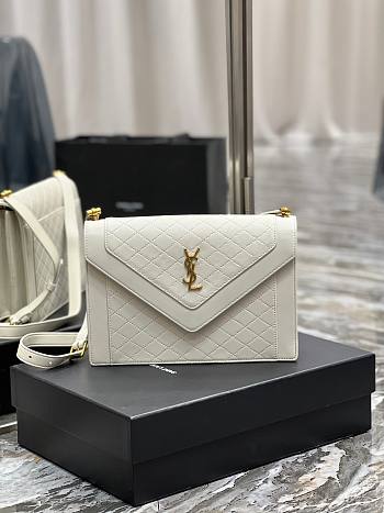 YSL Gaby Satchel Quilted Lambskin in White