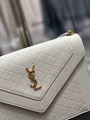 YSL Gaby Satchel Quilted Lambskin in White - 5