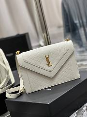 YSL Gaby Satchel Quilted Lambskin in White - 6