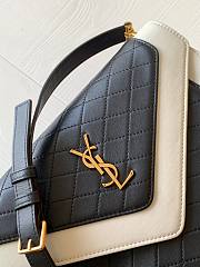 YSL Gaby Satchel Quilted Lambskin in White&Black - 4