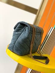 YSL Loulou Bag Y-Quilted small blue suede bag - 3