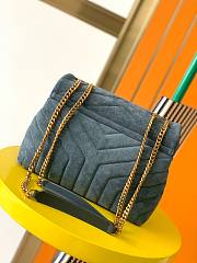 YSL Loulou Bag Y-Quilted small blue suede bag - 4