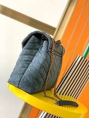 YSL Loulou Bag Y-Quilted blue suede large bag - 6