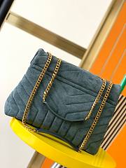 YSL Loulou Bag Y-Quilted blue suede large bag - 5